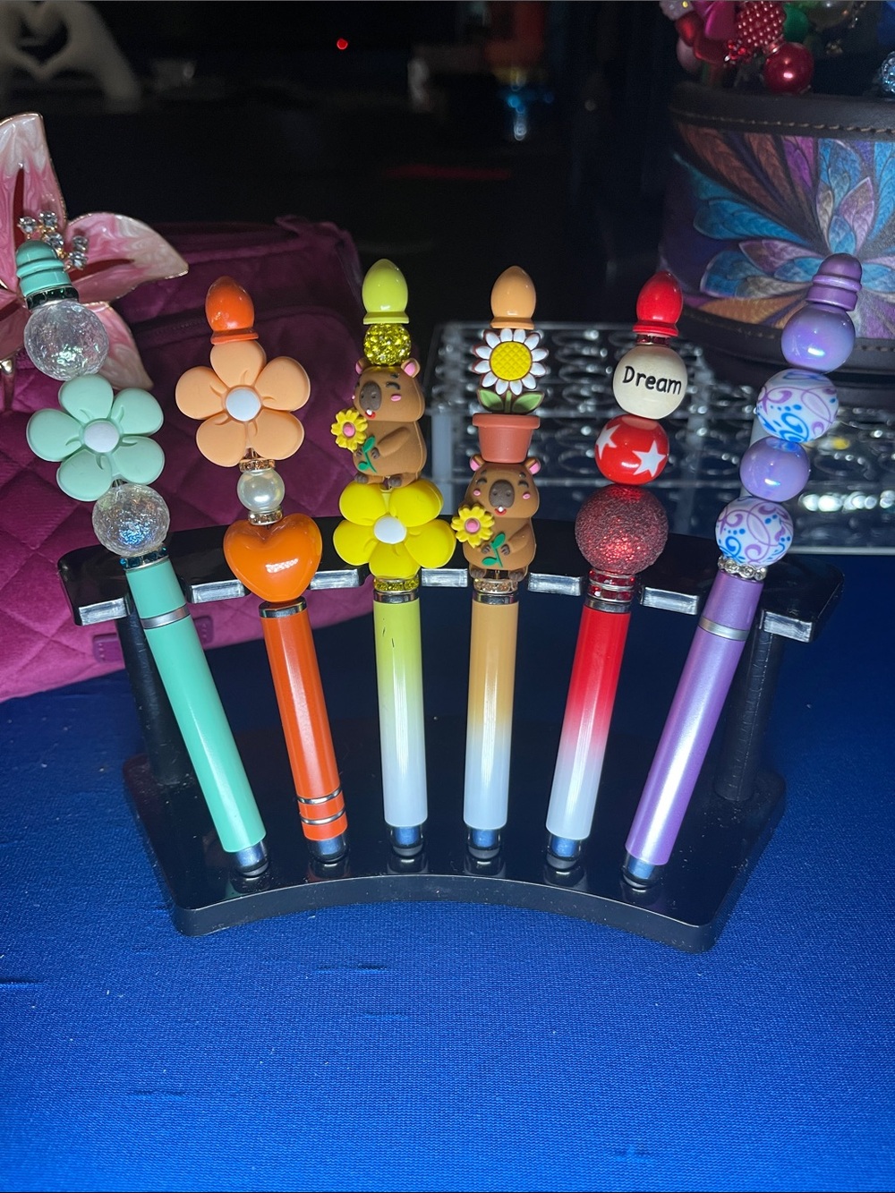Colorful Decorative Bead-Topped Stylus Pens